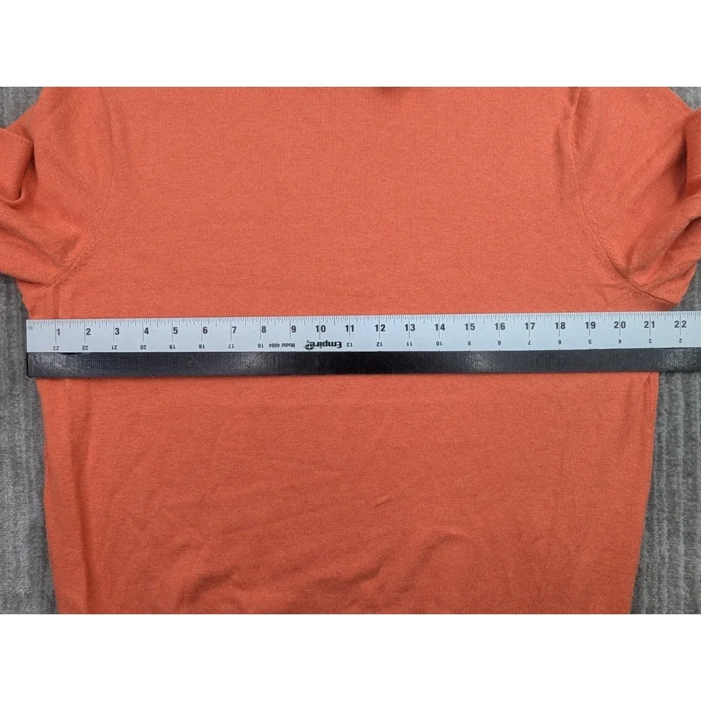 J. Crew Factory Men L Orange Cotton Cashmere Crew Neck Sweater 17659 NWT